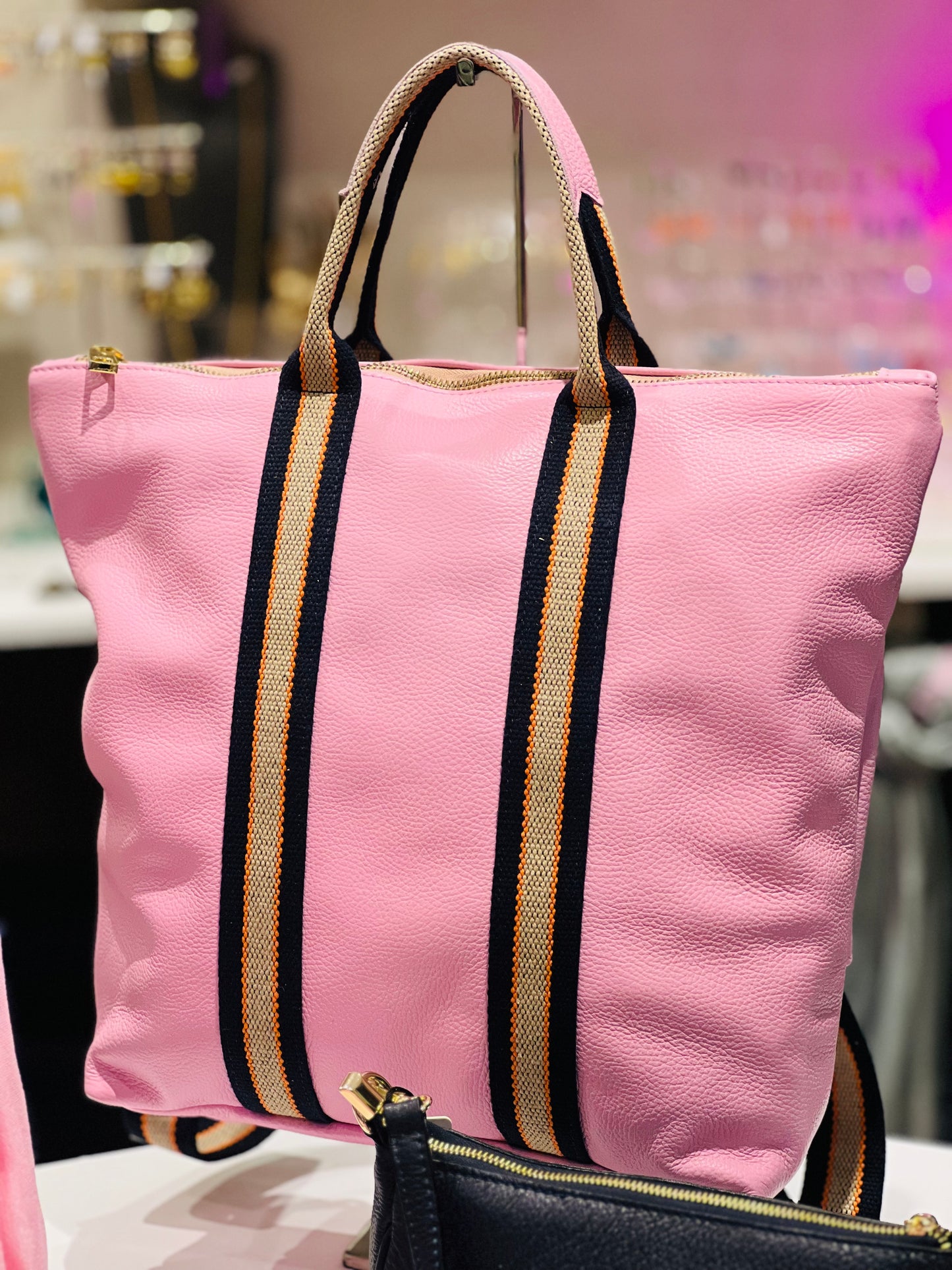 Italian Leather Backpack Tote