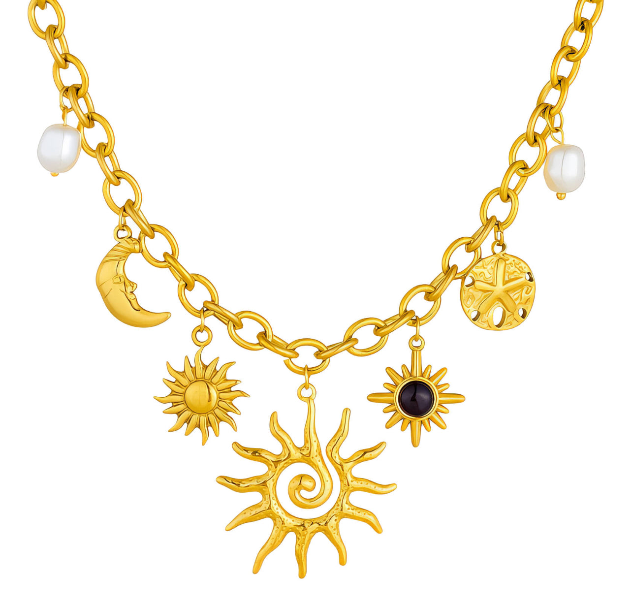 Sun Necklace In 18k Gold Plating