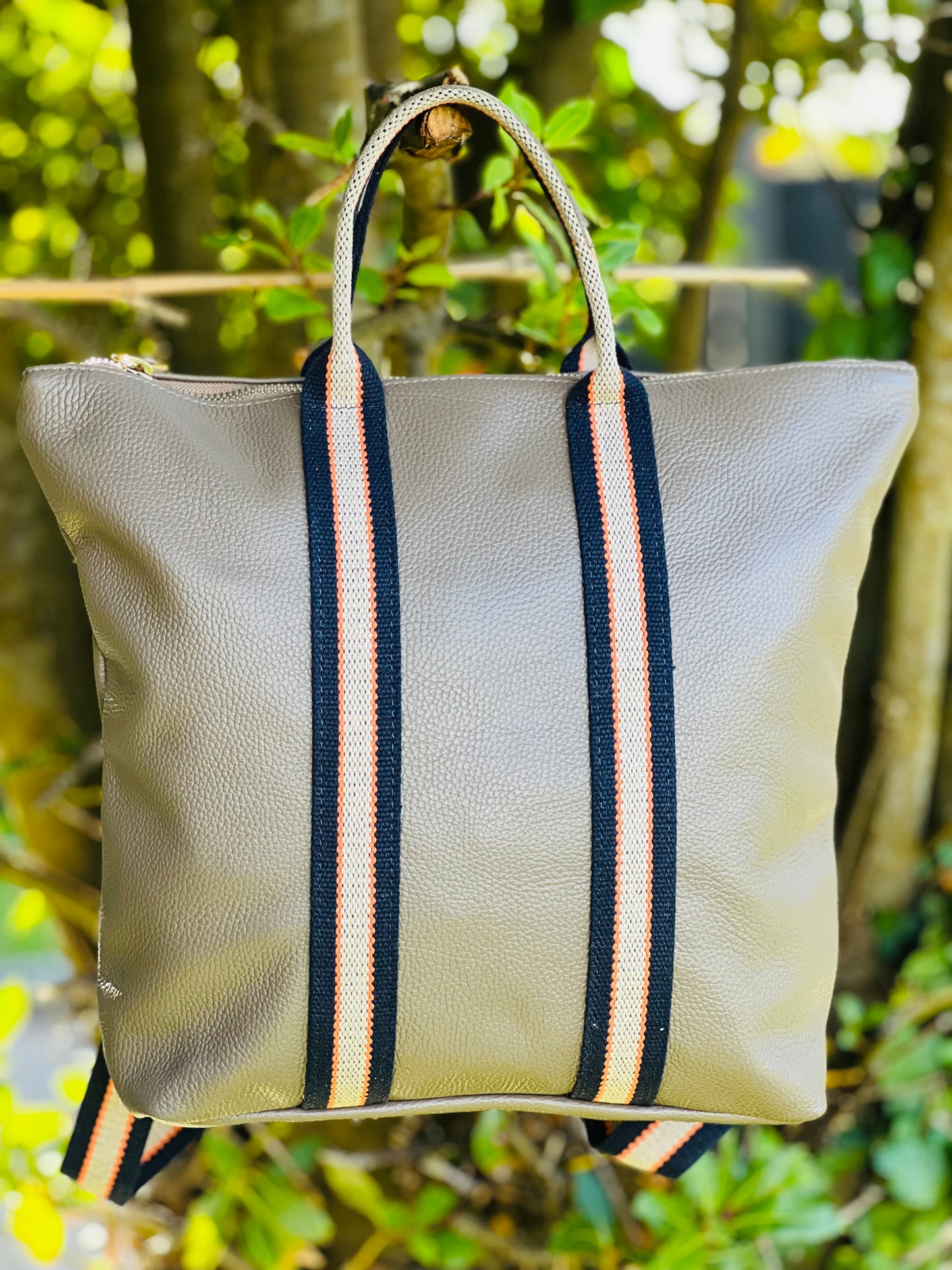 Italian Leather Backpack Tote