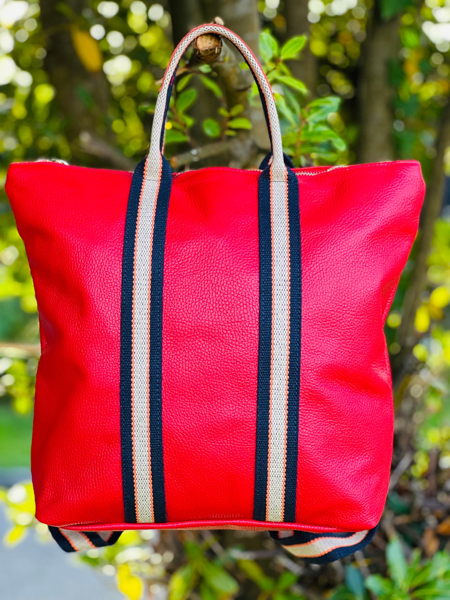 Italian Leather Backpack Tote
