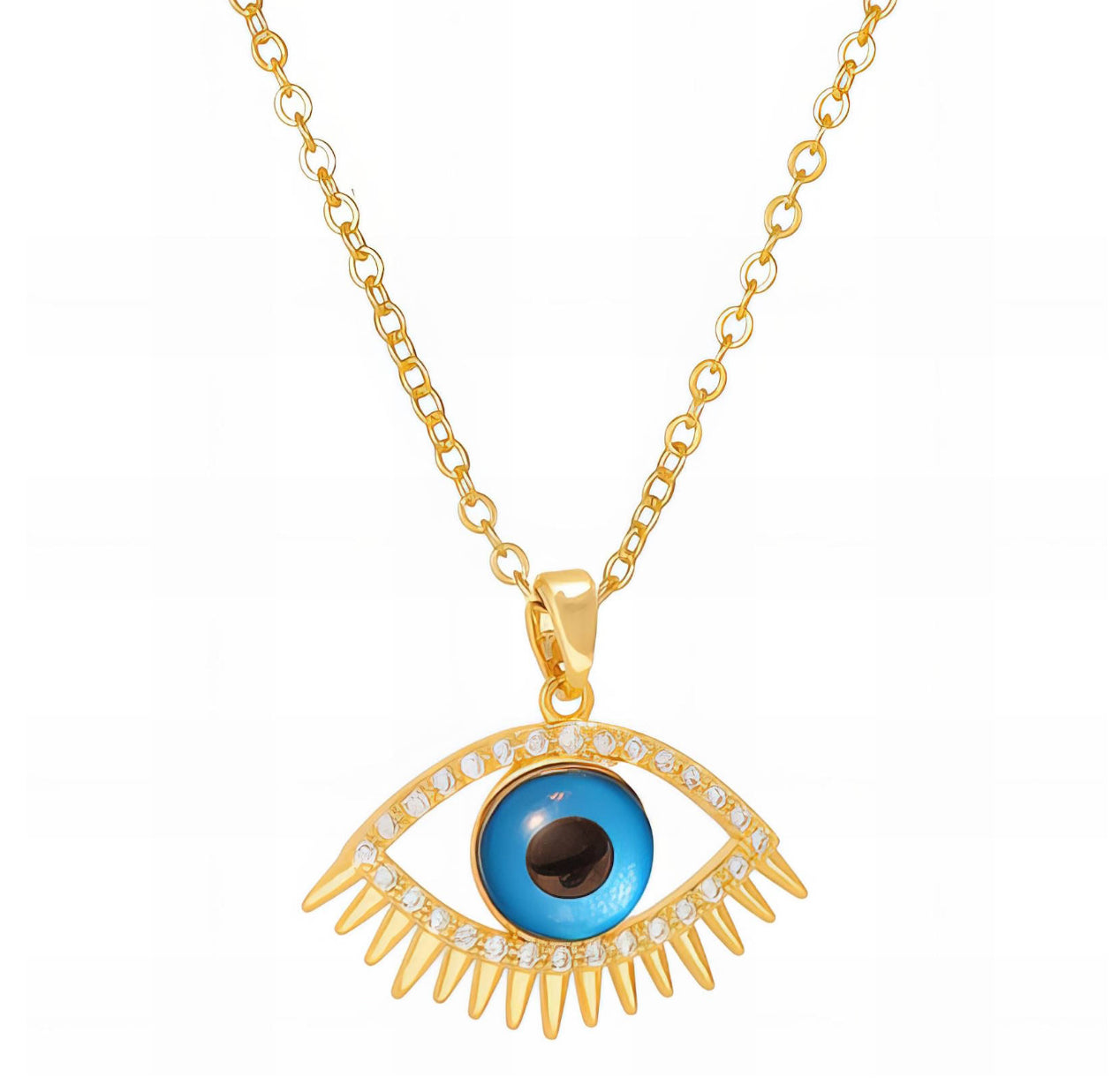 Evil Eye Necklace In 18k Gold Plate
