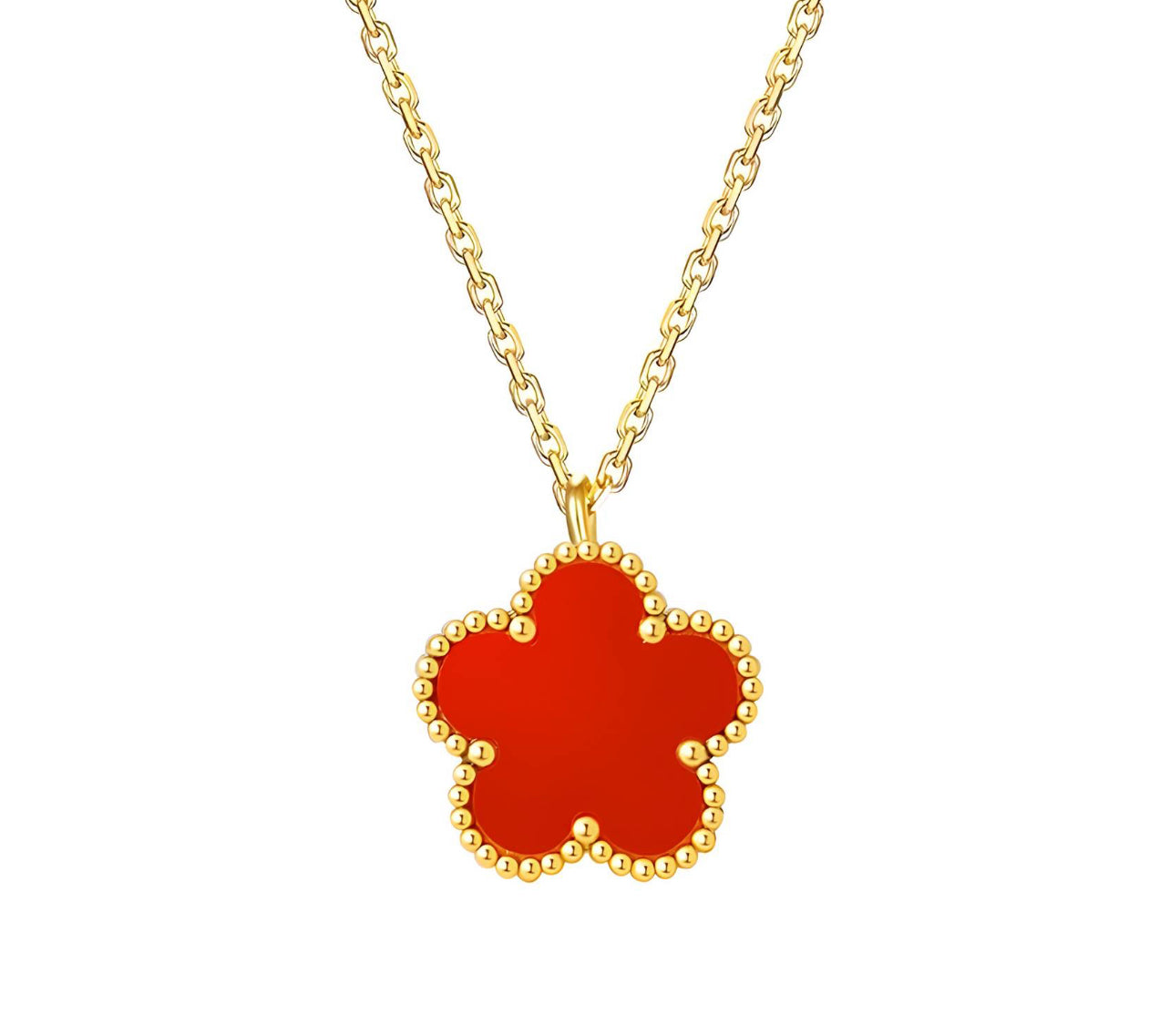 Flower Necklace In 18k Gold Plating