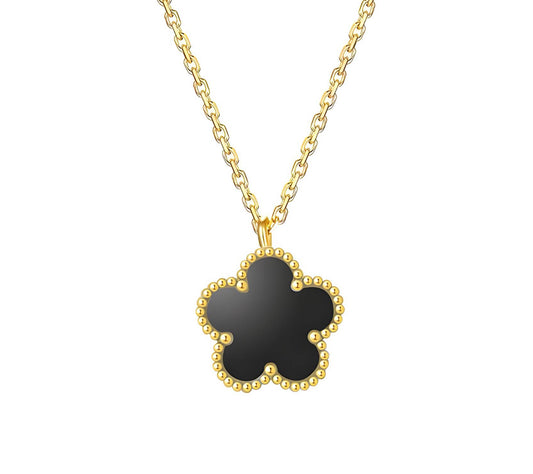 Flower Necklace in 18k Gold Plated Steel