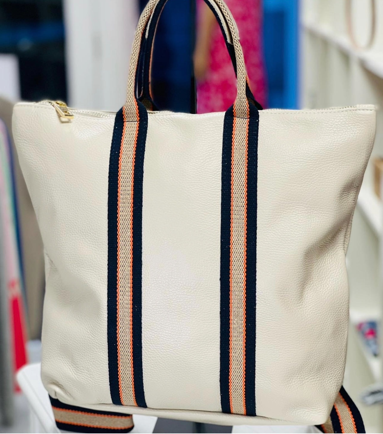 Italian Leather Backpack Tote