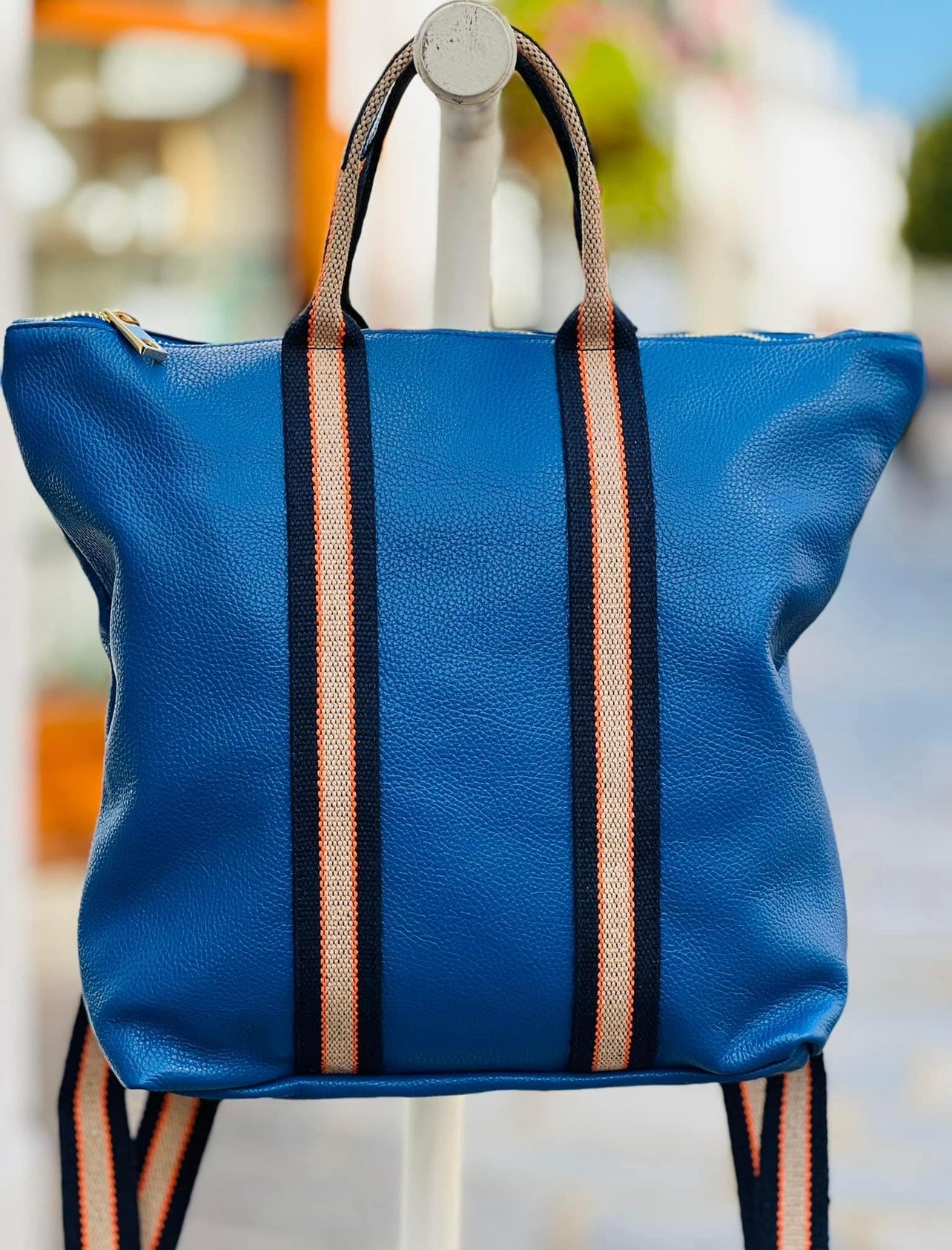 Italian Leather Backpack Tote