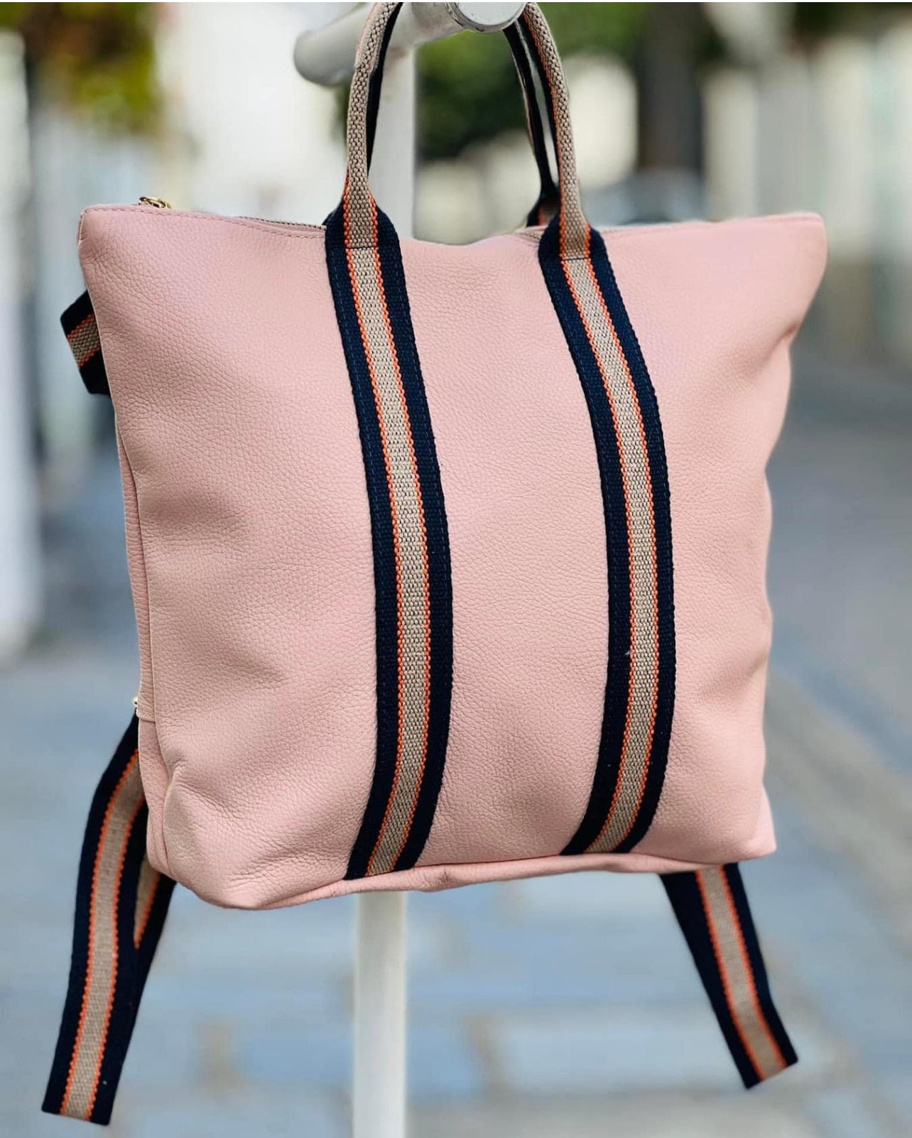Italian Leather Backpack Tote