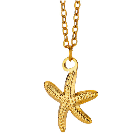 Starfish Necklace 18k Gold Plated Steel